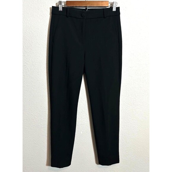J.Crew Cameron High Rise Trouser Pants 4 Black Crop Ankle Stretch Career Slacks - Picture 2 of 9